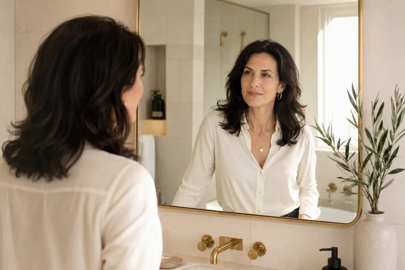 Woman regaining confidence after managing perimenopausal night sweats and sleep disruption