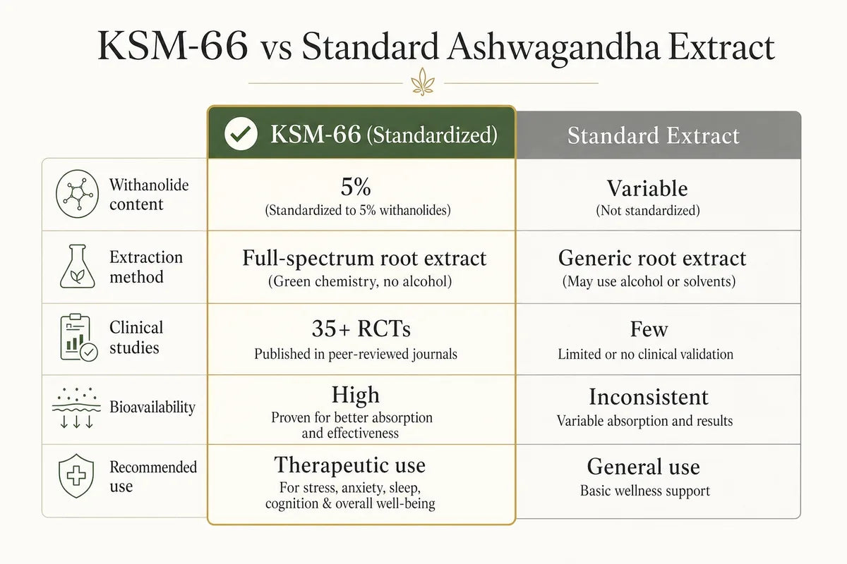 KSM-66 standardized ashwagandha extract compared to conventional root: clinical evidence for perimenopause anxiety