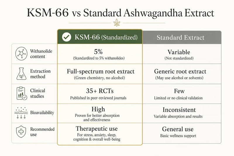 KSM-66 standardized ashwagandha extract compared to conventional root: clinical evidence for perimenopause anxiety